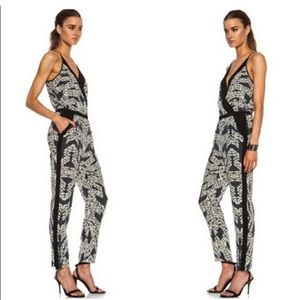 Diane Von Furstenberg Shany Silk Panther Lace Jumpsuit